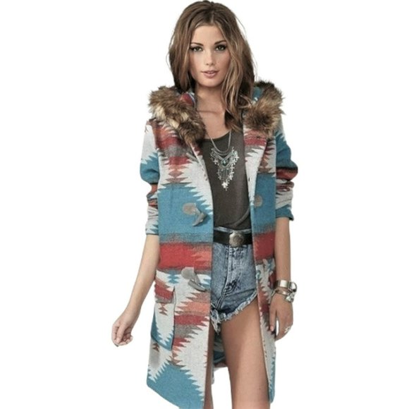 southwest print coat